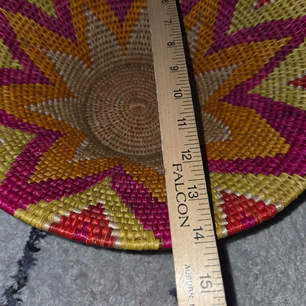 Artisan Woven Basket Bowl Colorful Boho‎ Decor Decorative Fruit Basket Bohemian